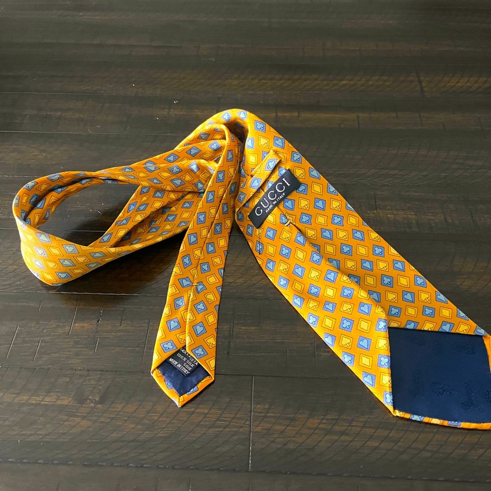 Vintage Gucci necktie hearts, diamonds Spades & Clubs